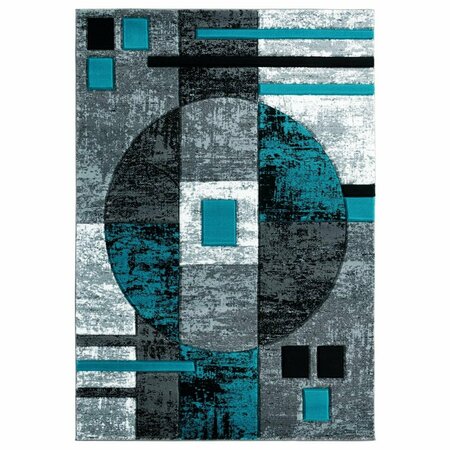 UNITED WEAVERS OF AMERICA 5 ft. 3 in. x 7 ft. 6 in. Bristol Epsilon Turquoise Rectangle Area Rug 2050 10169 69